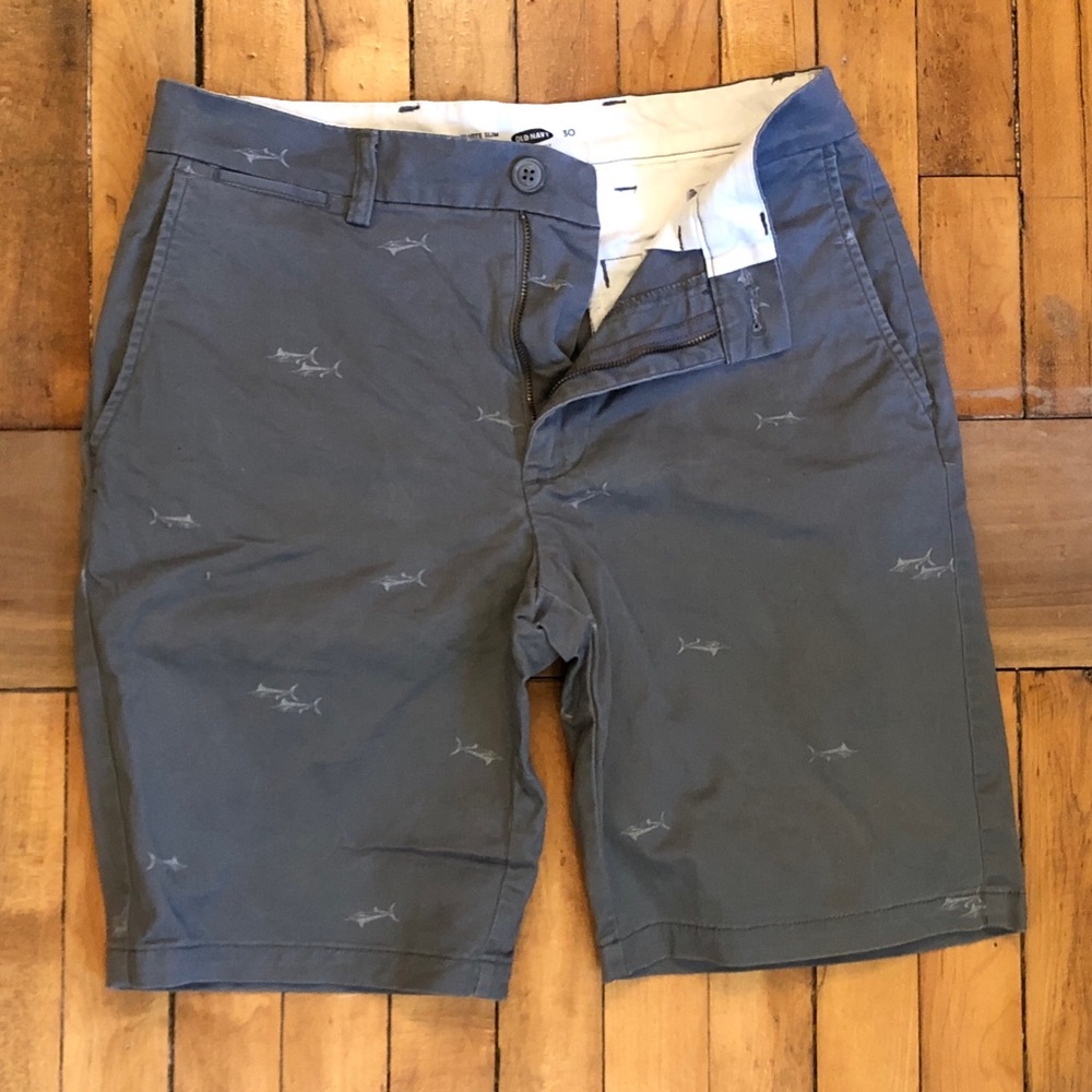 Old Navy Shorts Ultimate Slim Men 30 Grey Sharks